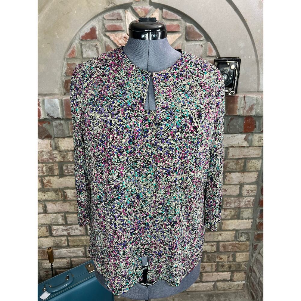 Alex tank top and jacket formal party purple teal sparkle